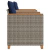 vidaXL 3 Piece Bistro Set with Cushions Grey Poly Rattan Acacia Wood
