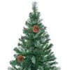 vidaXL Artificial Pre-lit Christmas Tree with Ball Set Pinecones 210 cm