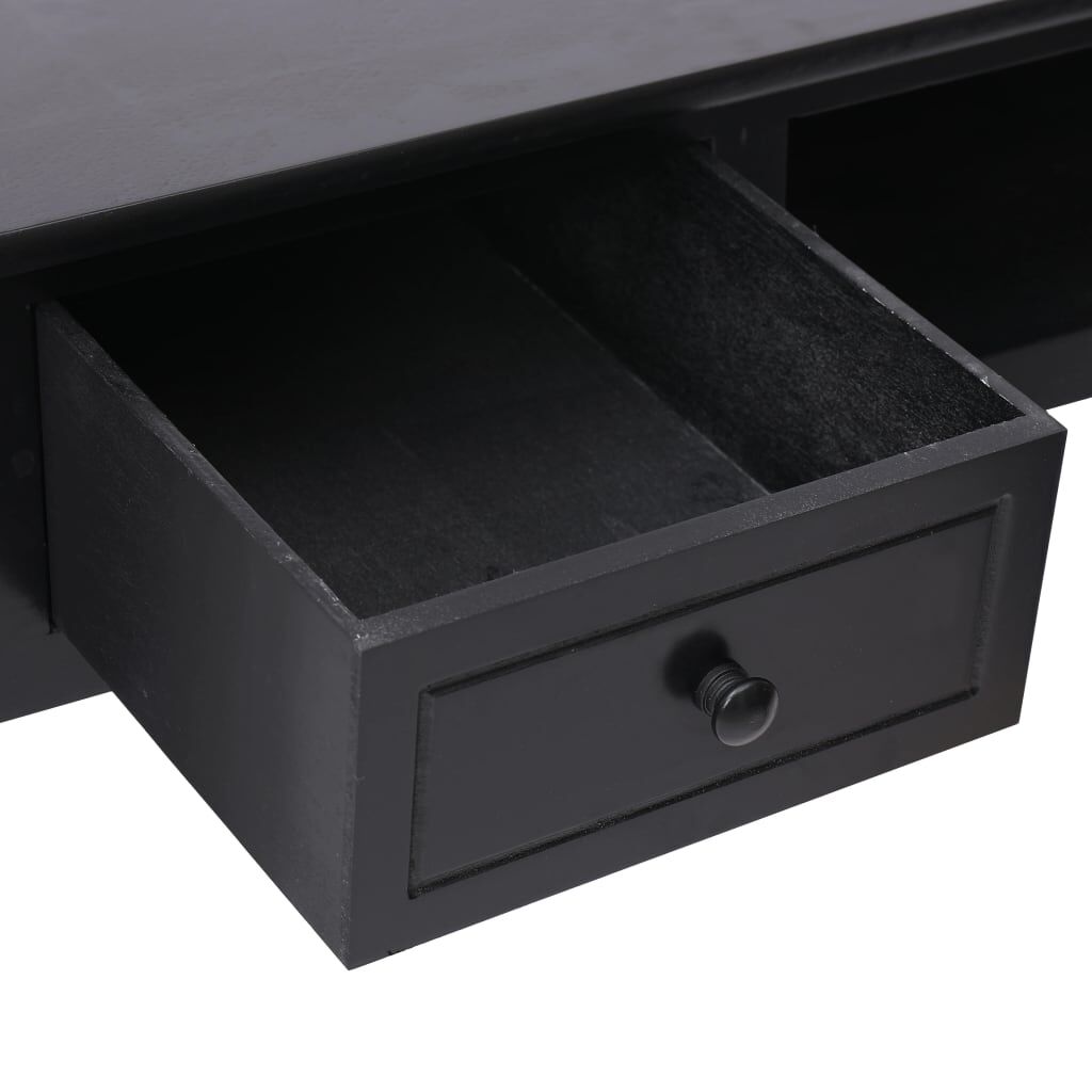 vidaXL Writing Desk Black 110x45x76 cm Wood