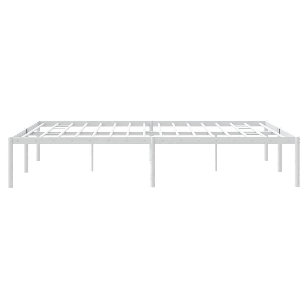 vidaXL Metal Bed Frame without Mattress White 150x200cm