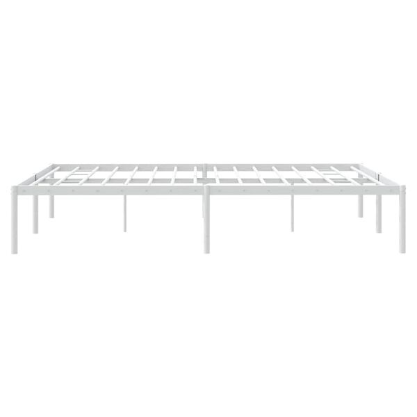 vidaXL Metal Bed Frame without Mattress White 150x200cm