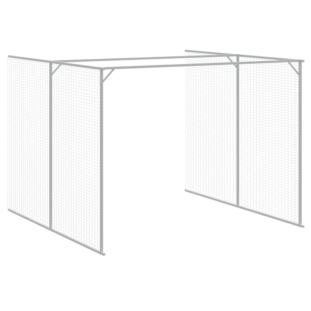 vidaXL Dog House with Run Anthracite 214x1069x181 cm Galvanised Steel