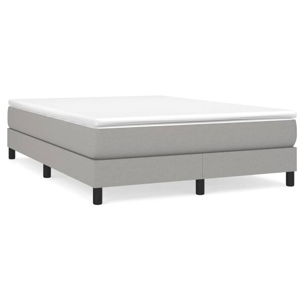 vidaXL Bed Frame without Mattress Light Grey Queen Fabric (US Only)
