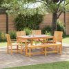 vidaXL Garden Dining Set 6 pcs Brown 150 x 90 x 74 cm