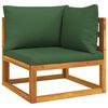 vidaXL 12 Piece Garden Lounge Set with Green Cushions Solid Wood