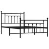 vidaXL Metal Bed Frame without Mattress with Footboard Black 100x200cm