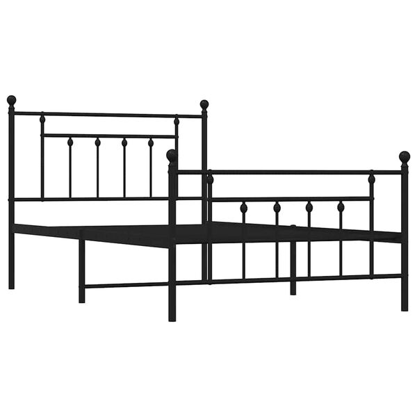 vidaXL Metal Bed Frame without Mattress with Footboard Black 100x200cm