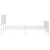 vidaXL Metal Bed Frame without Mattress with Footboard White 193x203cm