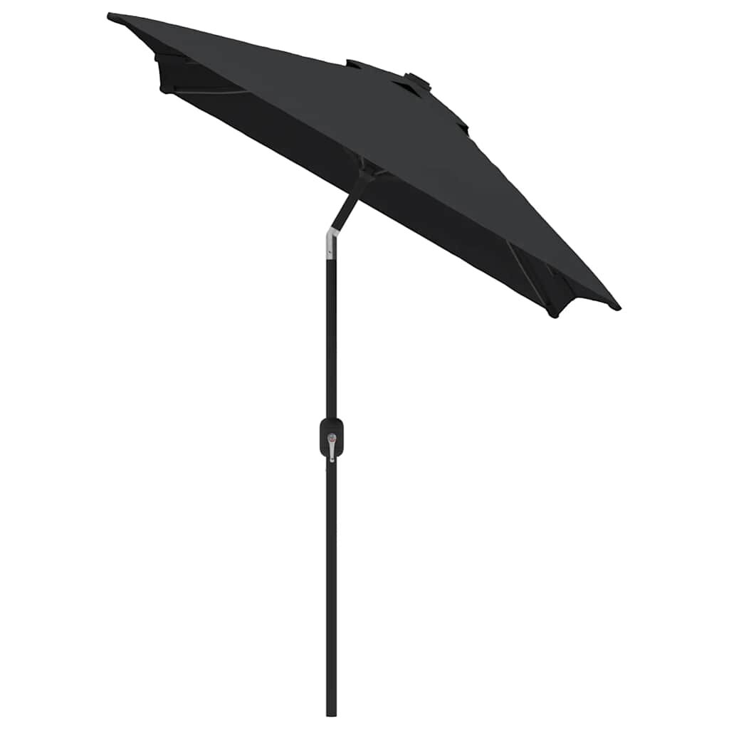 vidaXL Garden Parasol with Metal Pole 300x200 cm Black