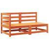 vidaXL Garden Sofa with Cushions 2-Seater Wax Brown Solid Wood Pine