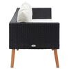 vidaXL 3-Seater Garden Sofa with Cushions Poly Rattan Black
