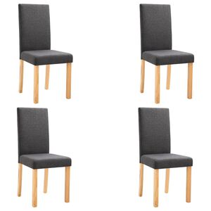 vidaXL Dining Chairs 4 pcs Dark Gray Fabric