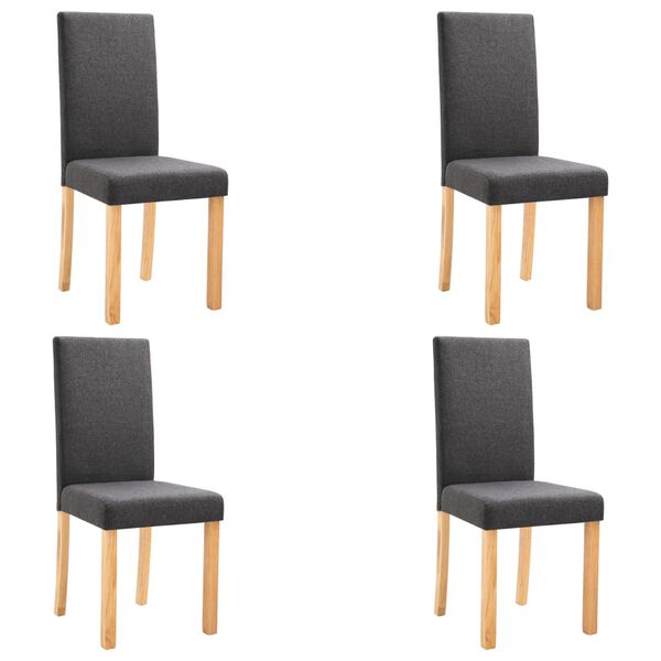 vidaXL Dining Chairs 4 pcs Dark Gray Fabric