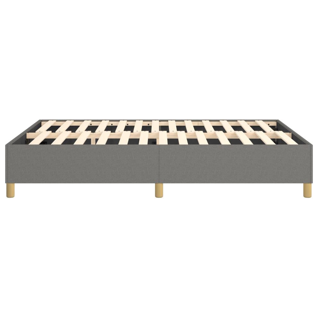 vidaXL Bed Frame without Mattress Dark Grey Queen Fabric (US Only)