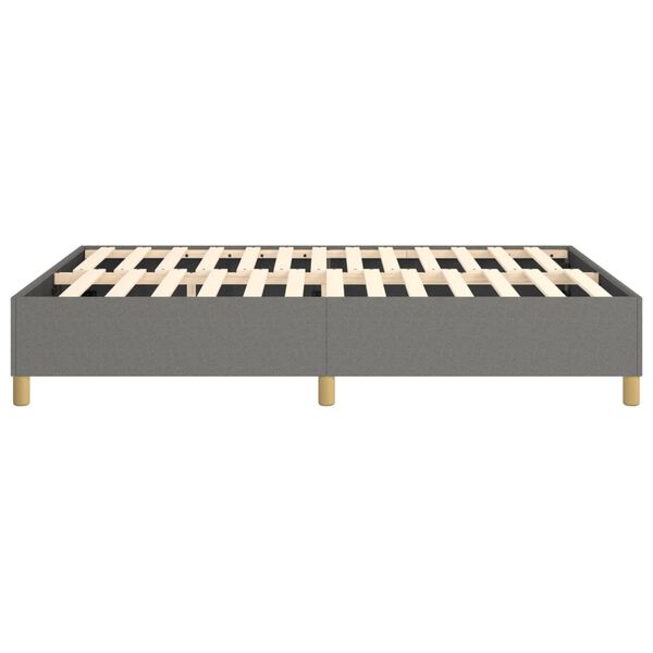 vidaXL Bed Frame without Mattress Dark Grey Queen Fabric (US Only)