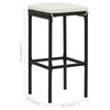 vidaXL 5 Piece Garden Bar Set with Cushions Poly Rattan Black
