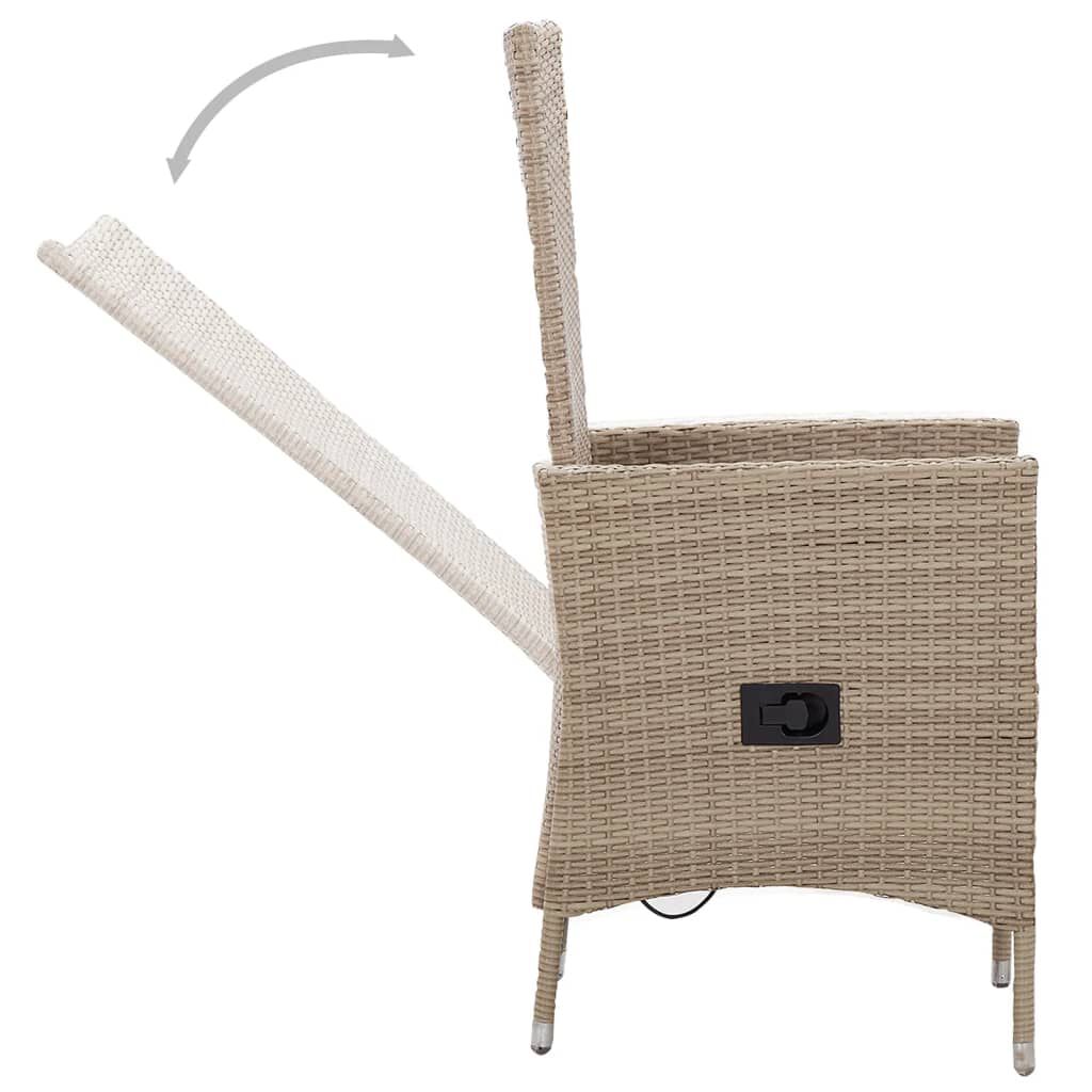 vidaXL 7 Piece Garden Dining Set Beige