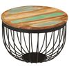 vidaXL Coffee Table Ø50x35 cm Solid Wood Reclaimed and Steel