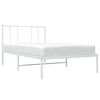 vidaXL Metal Bed Frame without Mattress with Headboard White 100x200cm