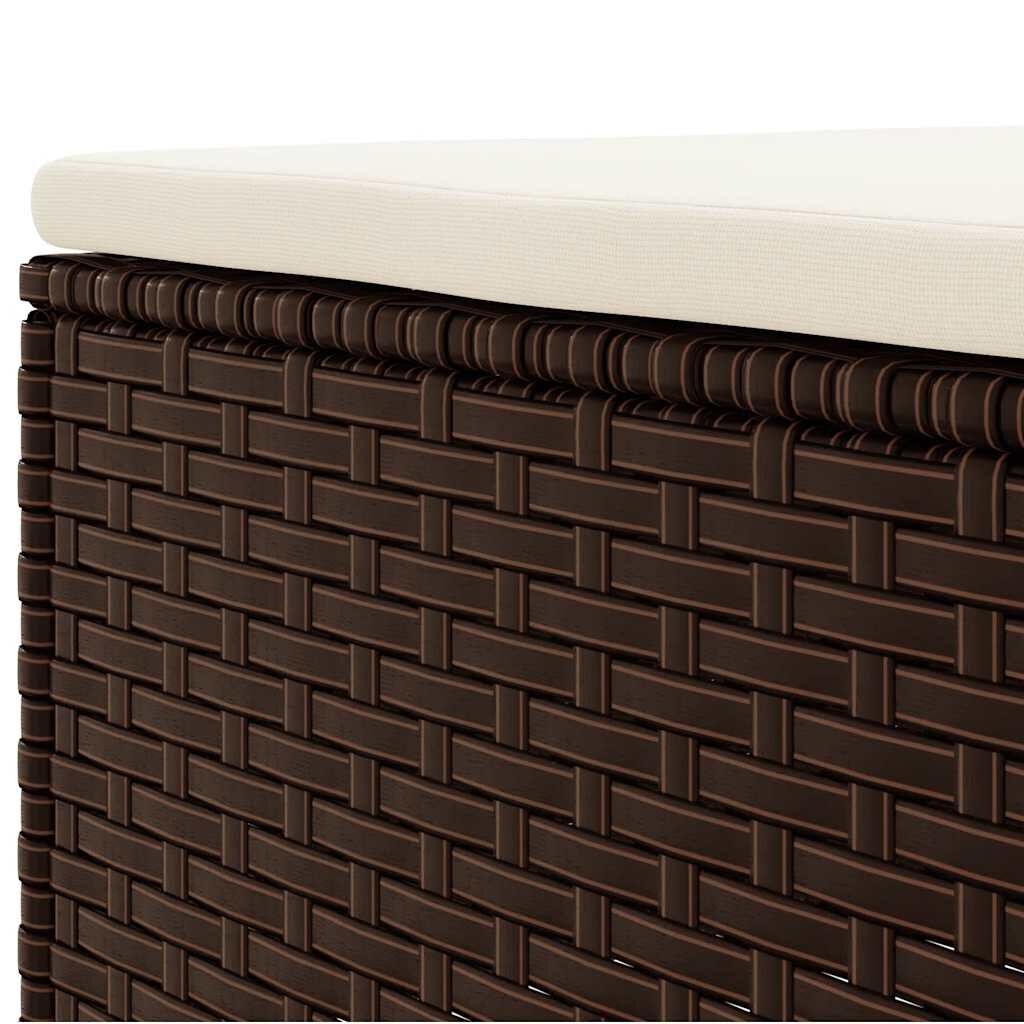vidaXL 7 Piece Garden Lounge Set with Cushions Brown Poly Rattan