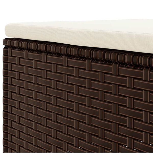 vidaXL 7 Piece Garden Lounge Set with Cushions Brown Poly Rattan