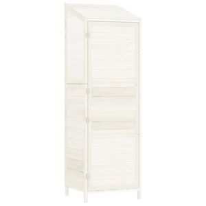 vidaXL Garden Shed White 55x52x174.5 cm Solid Wood Fir