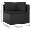 vidaXL 9 Piece Garden Lounge Set with Cushions Poly Rattan Black