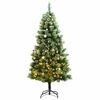 vidaXL Artificial Hinged Christmas Tree 300 LEDs & Ball Set 180 cm