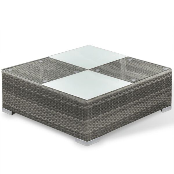 vidaXL 6 Piece Garden Lounge Set with Cushions Poly Rattan Grey