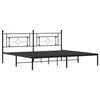vidaXL Metal Bed Frame without Mattress with Headboard Black 193x203cm