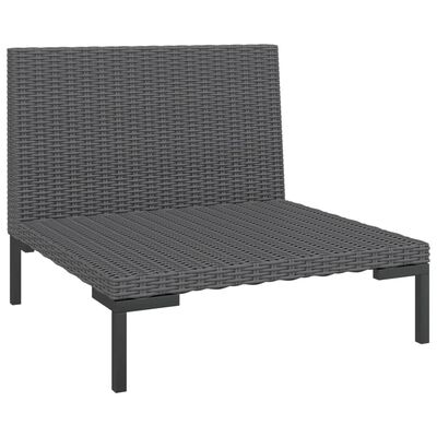 vidaXL Garden Sofas 2pcs with Cushions Half Round Poly Rattan