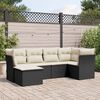 vidaXL 6 Piece Garden Sofa Set with Cushions Black Poly Rattan