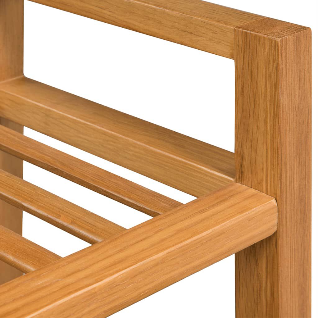 vidaXL Shoe Rack with 2 Shelves 50x27x40 cm Solid Oak Wood