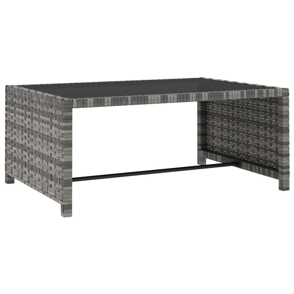 vidaXL Reclining Garden Chairs 2 pcs with Table Grey Poly Rattan