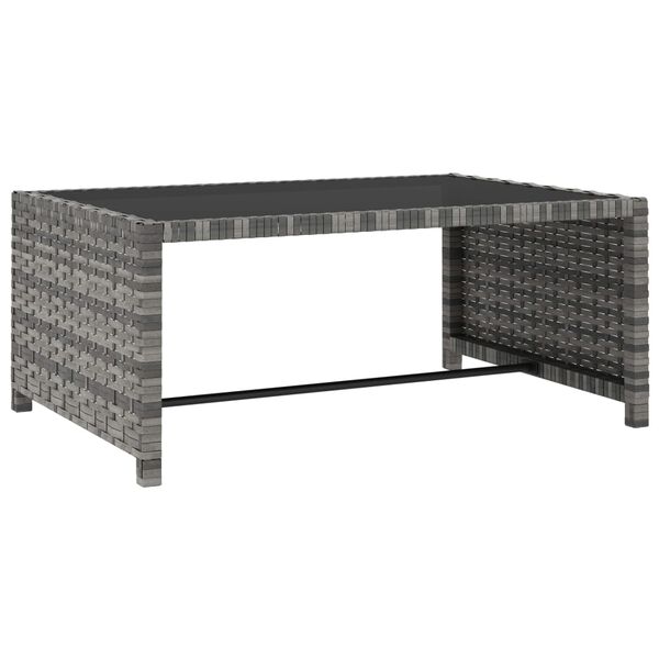 vidaXL Reclining Garden Chairs 2 pcs with Table Grey Poly Rattan