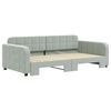 vidaXL Daybed with Trundle without Mattress Light Grey 100x190 cm