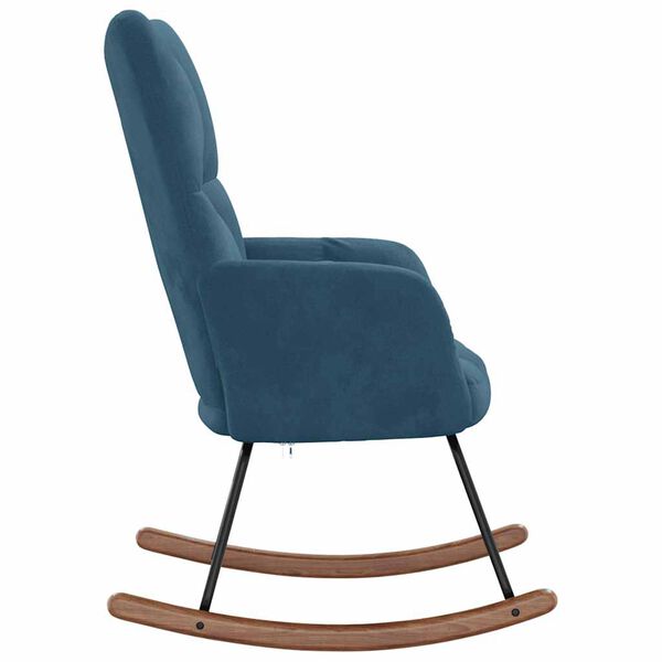 vidaXL Rocking Chair Blue Velvet
