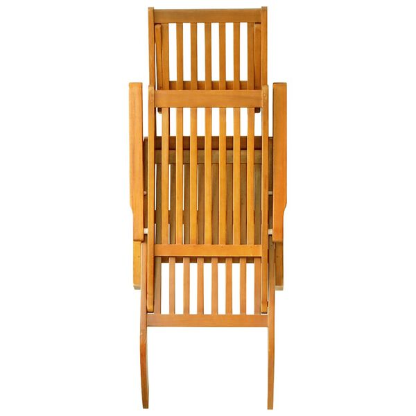 vidaXL Outdoor Deck Chairs with Footrests and Table Solid Wood Acacia