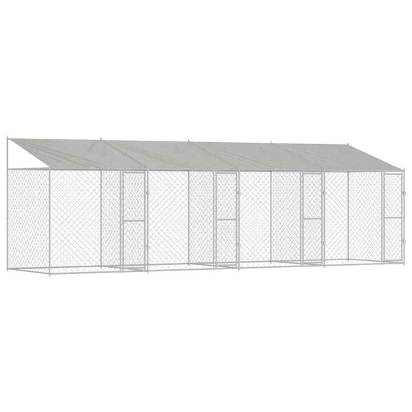 Dog Cage Silver 800 x 200 x 256 cm Galvanised Steel