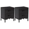 vidaXL Bedside Cabinets 2 pcs Black 36x30x45 cm Solid Wood Pine