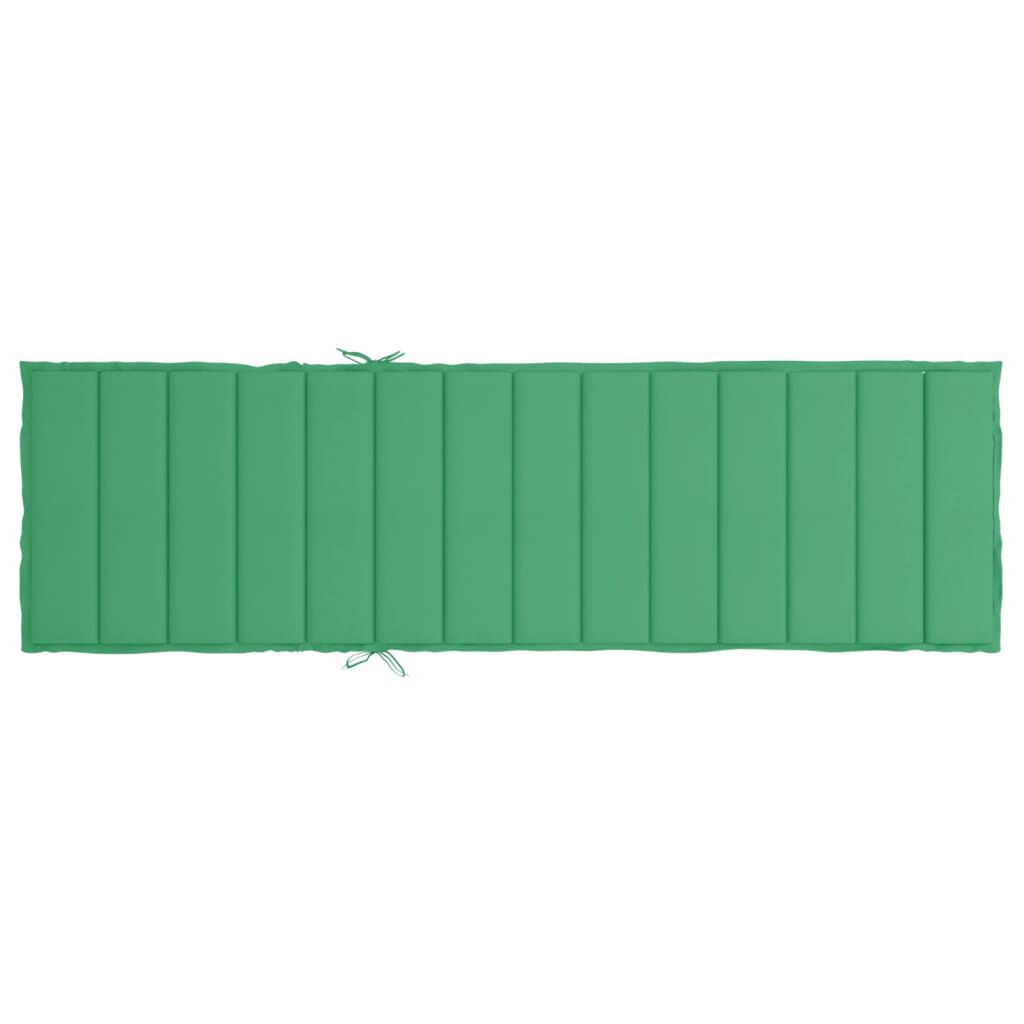 vidaXL Sun Lounger Cushion Green 200x60x3cm Oxford Fabric