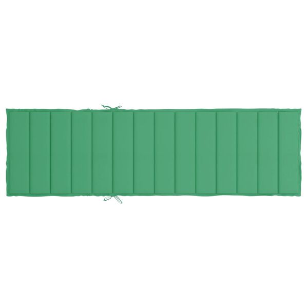 vidaXL Sun Lounger Cushion Green 200x60x3cm Oxford Fabric