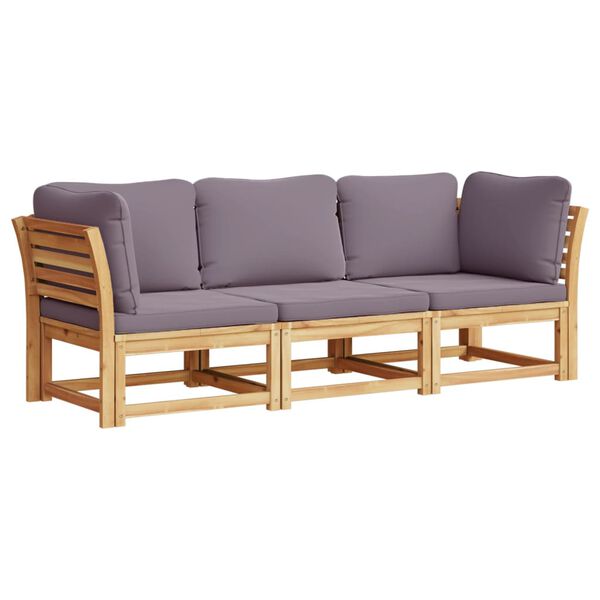 vidaXL 3 Piece Garden Lounge Set with Cushions Solid Wood Acacia