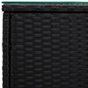 vidaXL Side Table Black 40x37x40.5 cm Poly Rattan and Tempered Glass