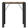 vidaXL Garden Bar Table with Acacia Wood Top Black 105x80x110 cm Poly Rattan