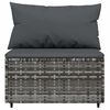 vidaXL 3 Piece Garden Lounge Set with Cushions Grey Poly Rattan