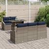 vidaXL Garden Sofa Set 6 pcs Grey and Navy Blue Poly Rattan