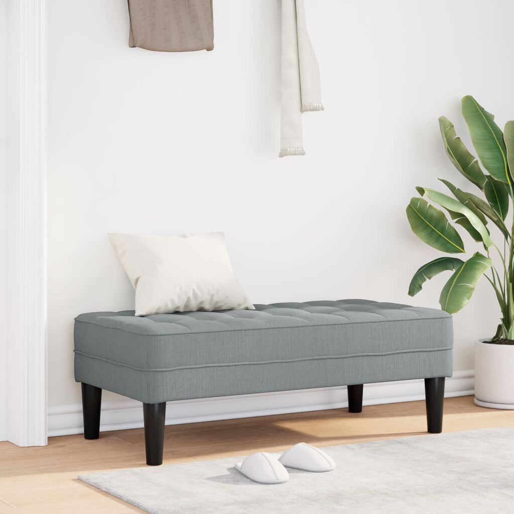vidaXL Bench Light Grey 113x57x39 cm Fabric