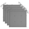 vidaXL Garden Chairs with Cushions 4 pcs Grey Solid Acacia Wood