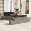 vidaXL Garden Dining Set with Cushion 7 pcs Grey and Navy